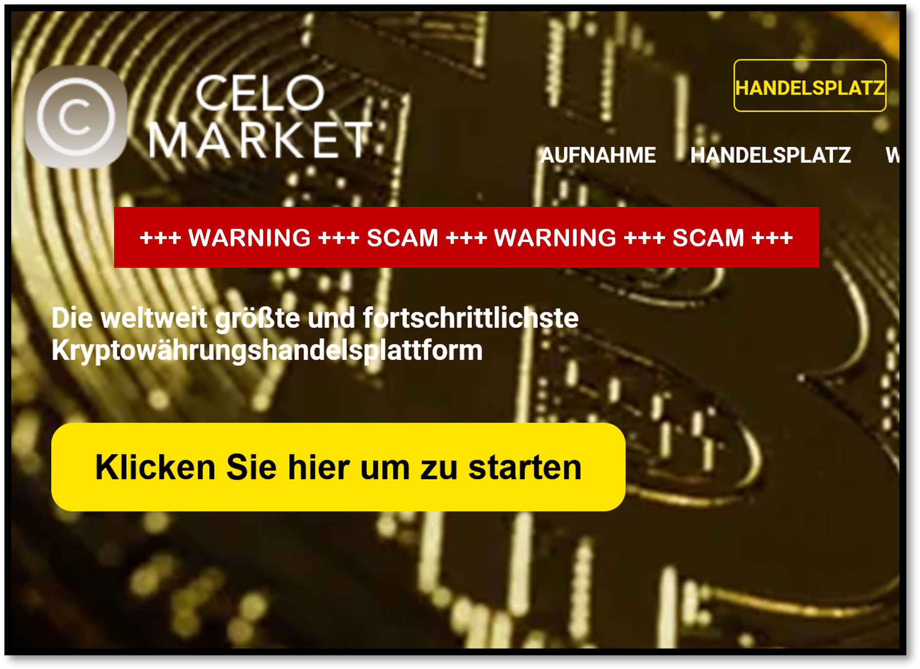 CeloMarket FinTelegram issues urgent warning against CeloMarket crypto scam