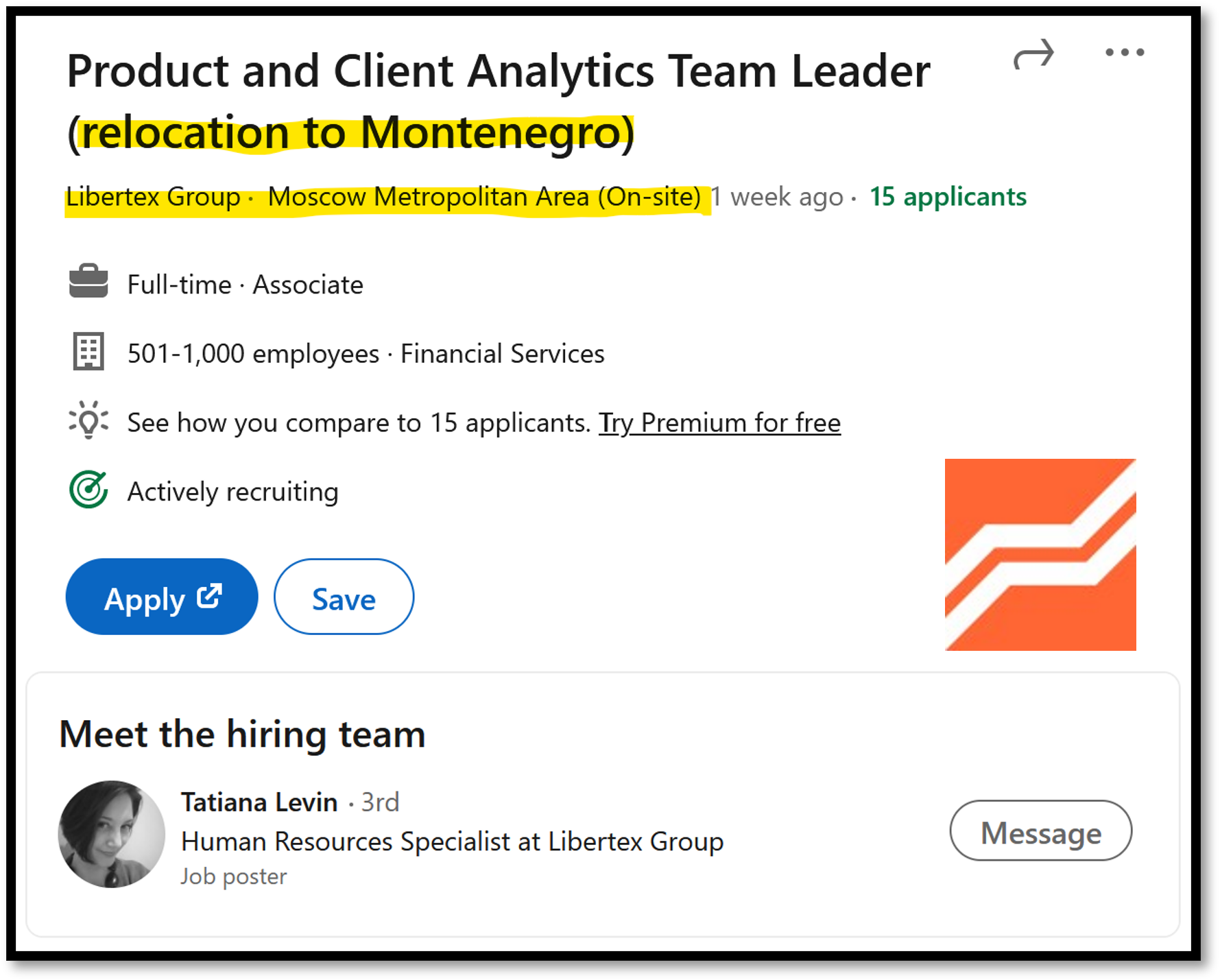 Libertex job offers in Russia and Montenegro