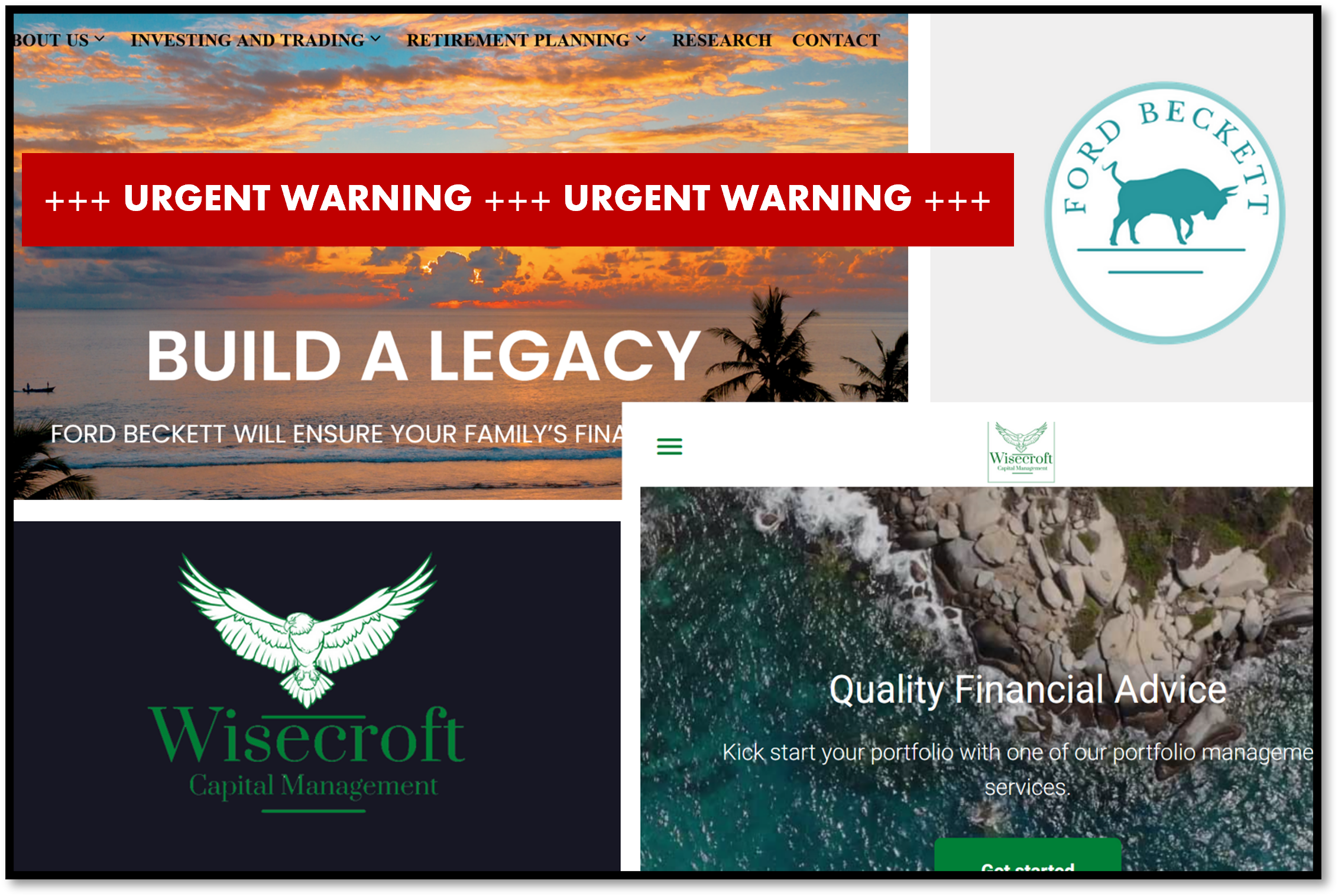 Ford Beckett Wisecroft FinTelegram urgently warns against Ford Becket and Wisecroft investment scams