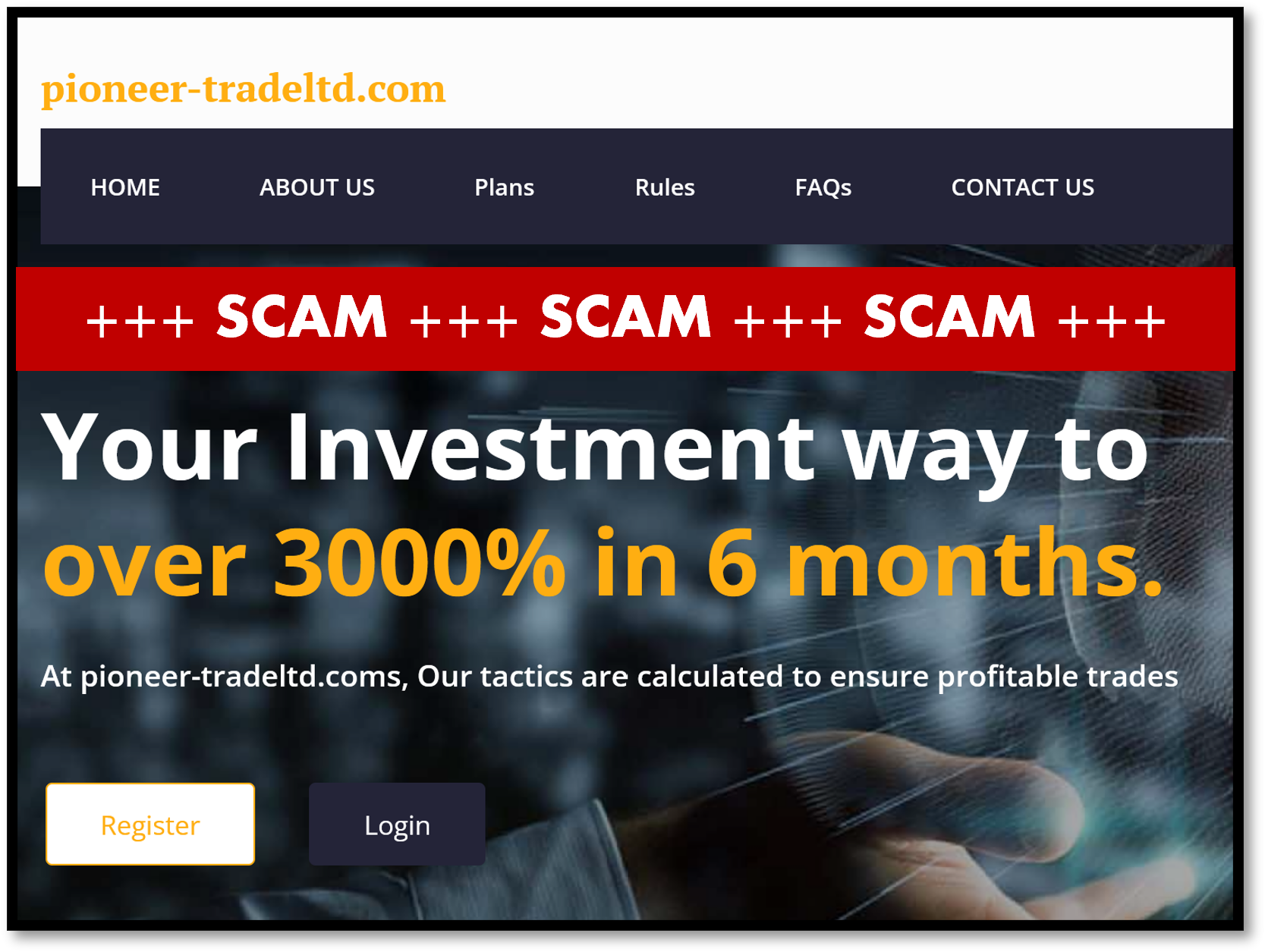 Pioneer Trade scam investor warning against Pioneer Trade crypto scheme