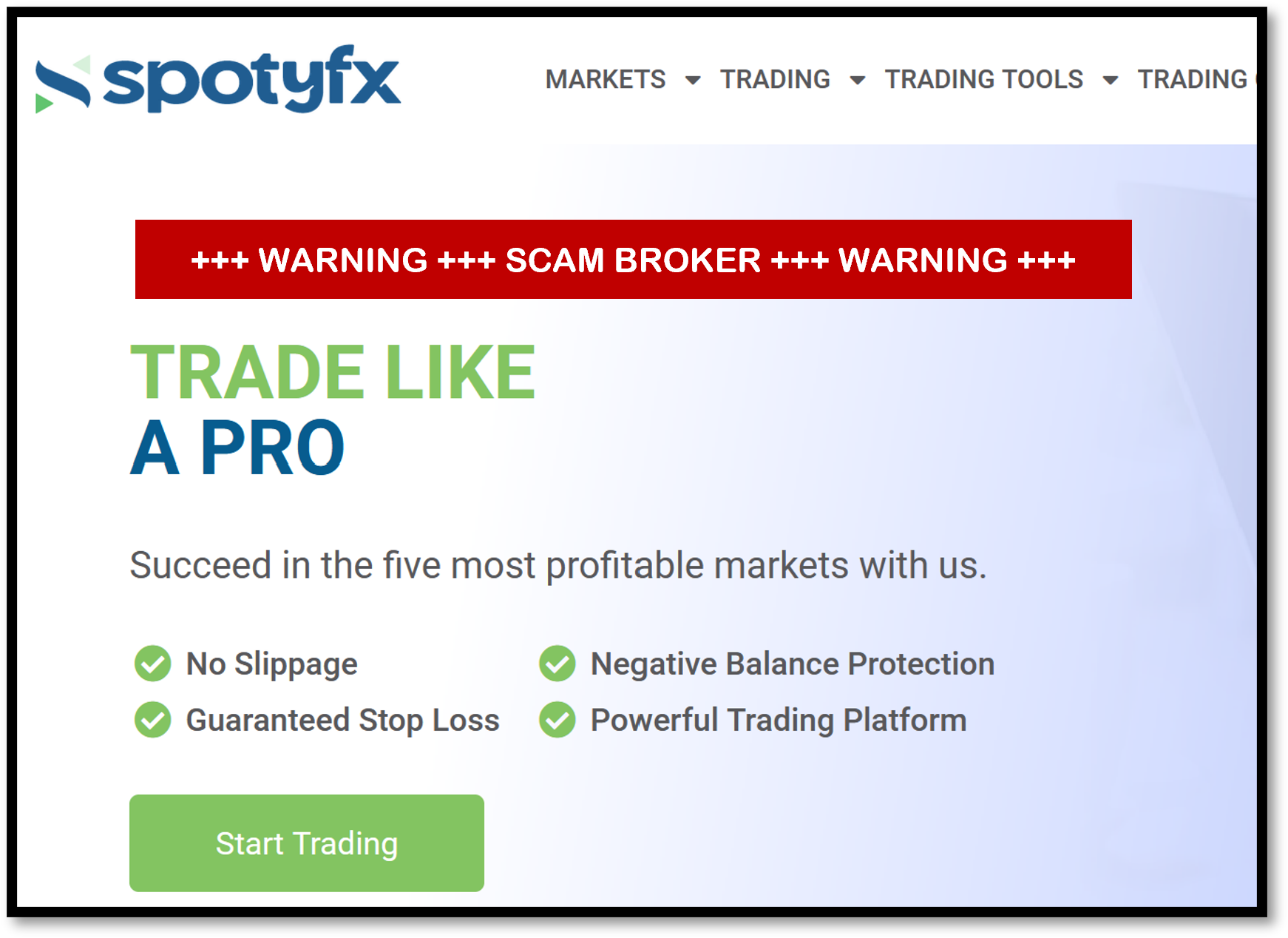 Spotyfx FI FinTelegram warns against Spotyfx