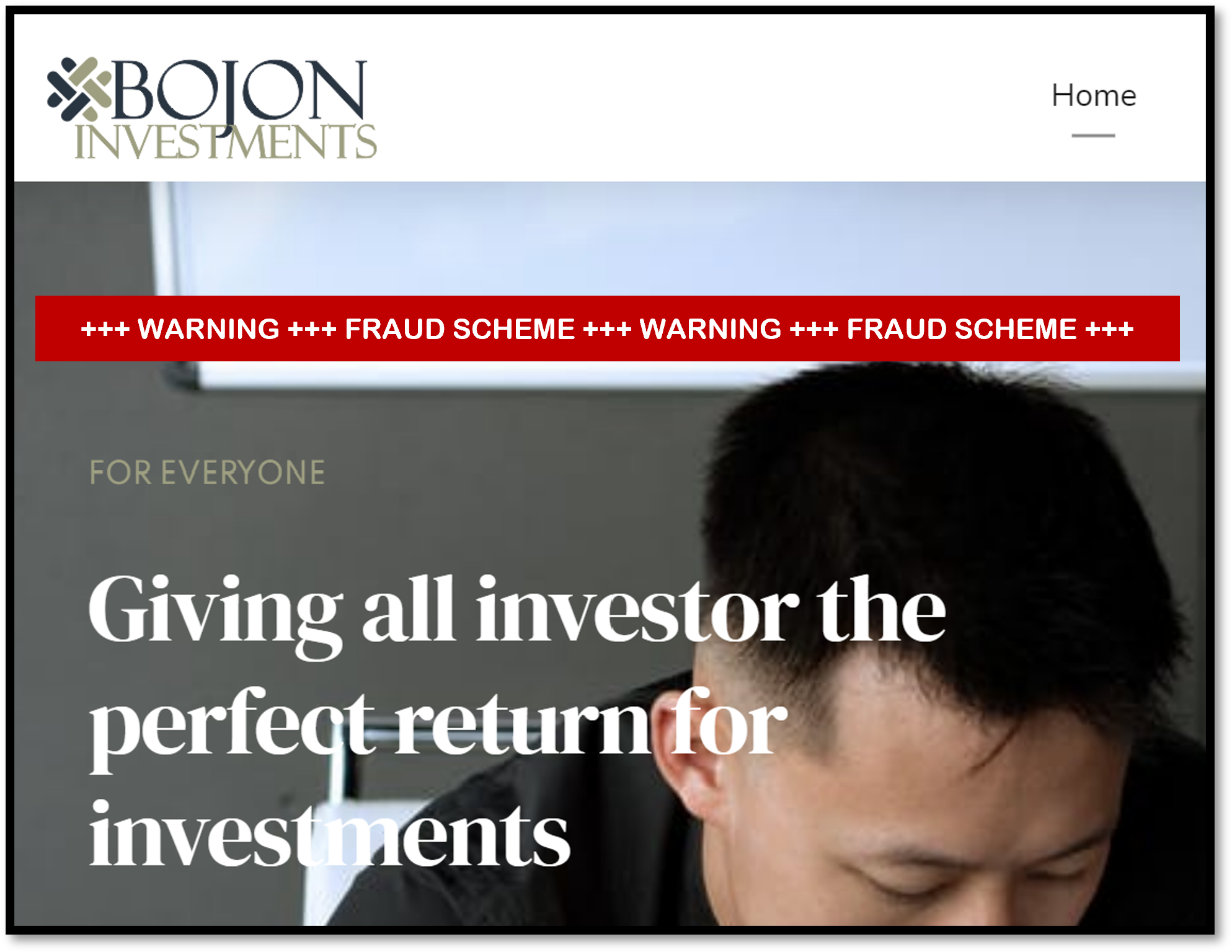 Urgent warning against Bojon Investments crypto scheme