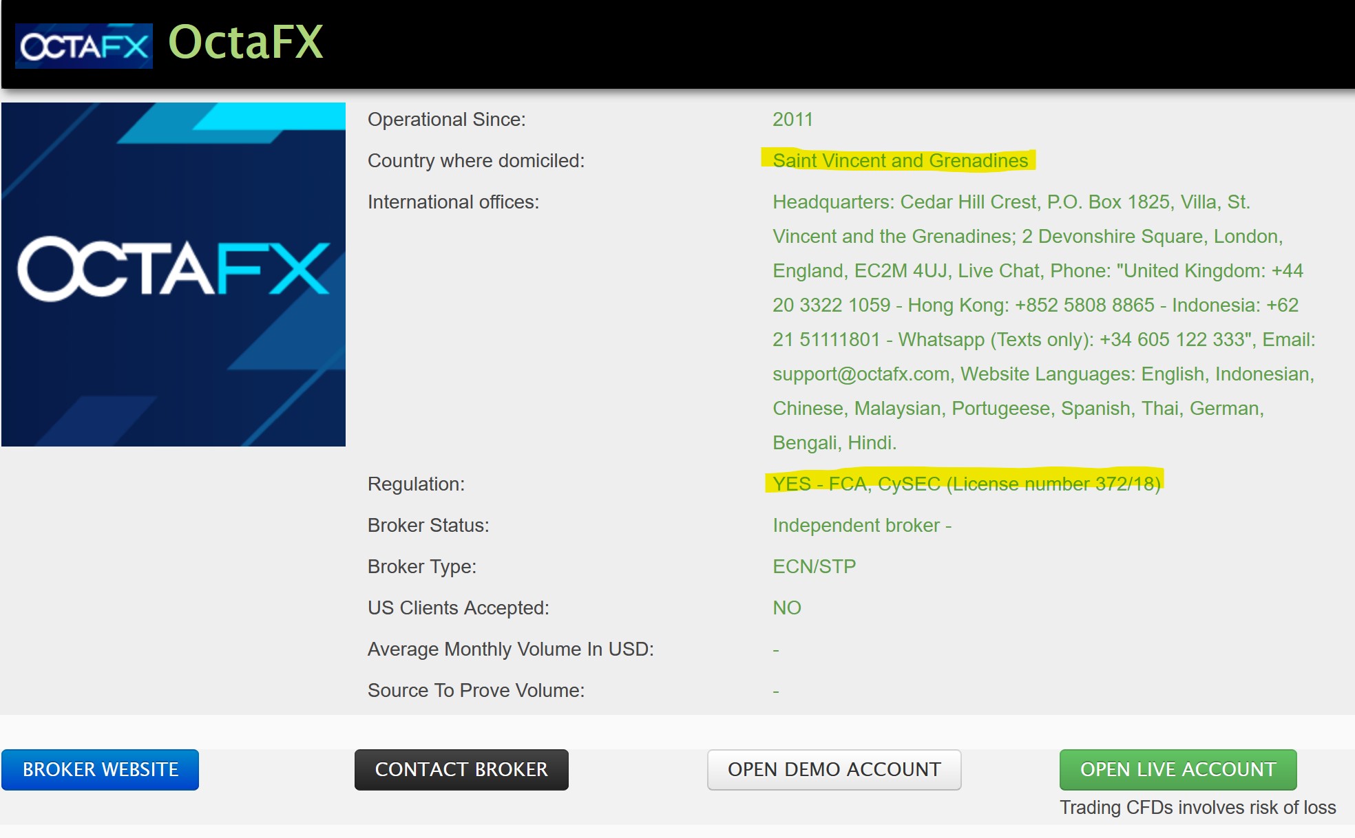 OctaFX AllFXBrokers Offshore broker scheme OctaFX