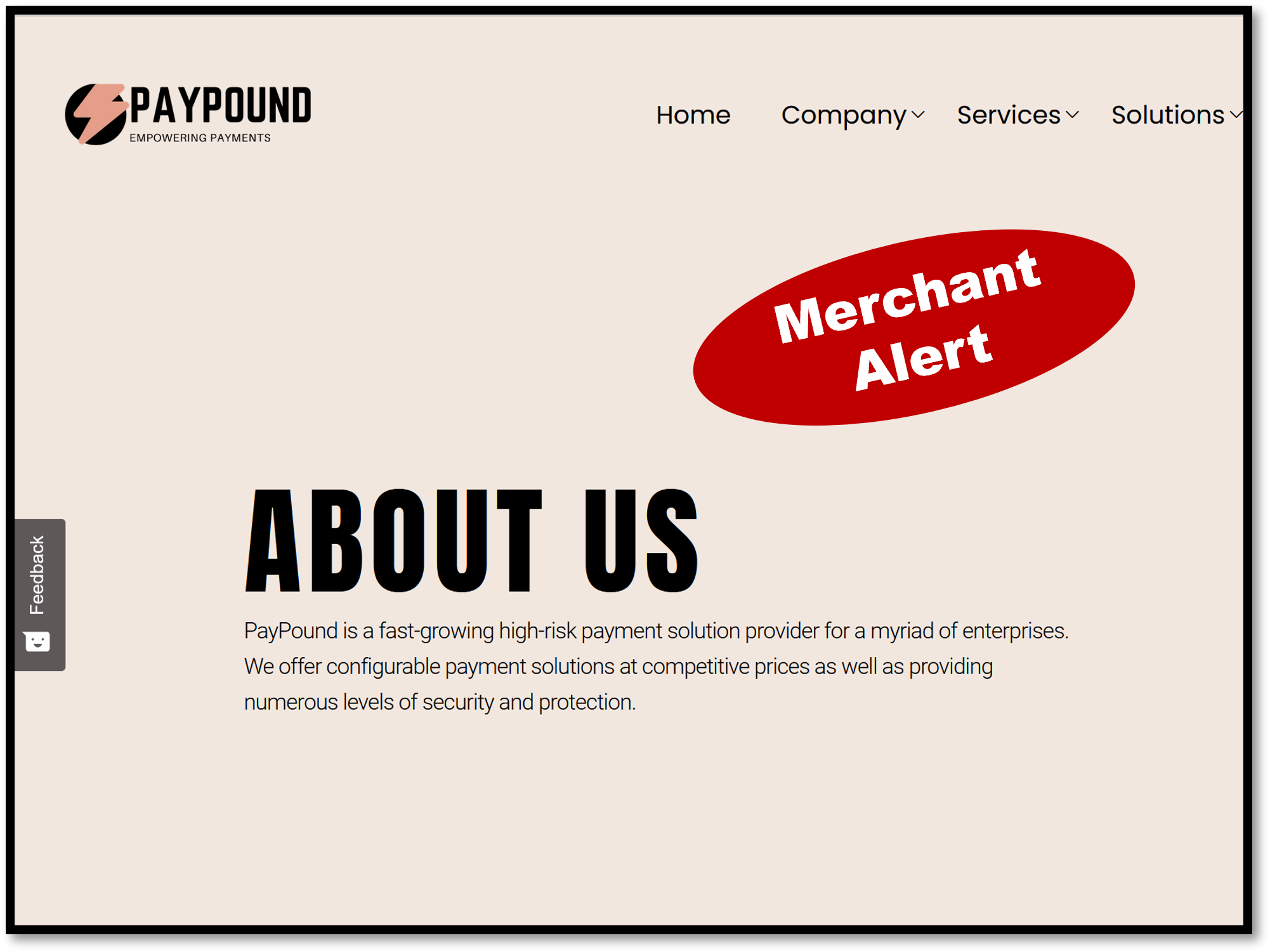 PayPound merchant alert