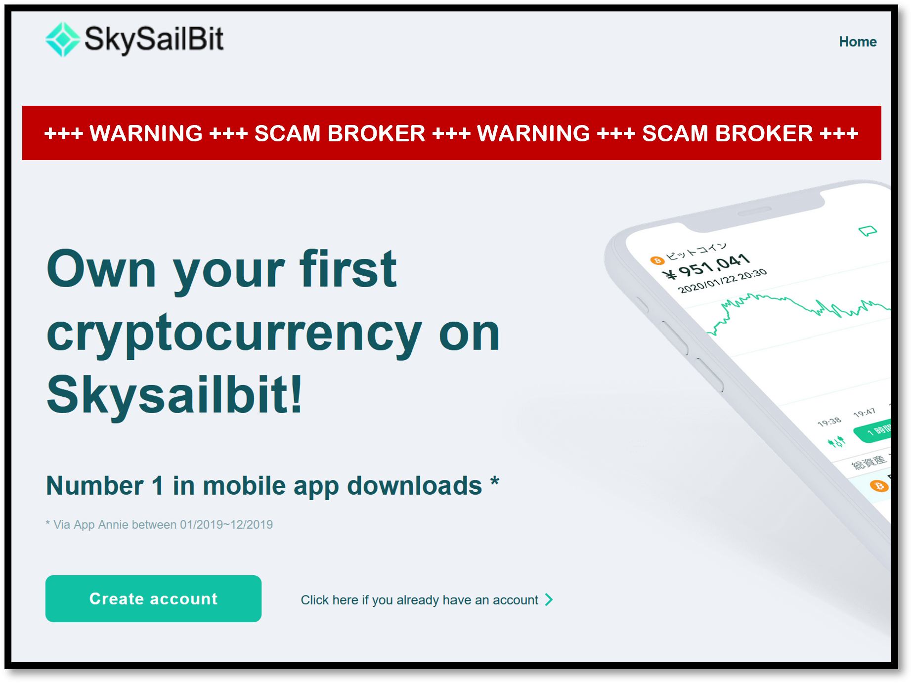 SkySailBit FI investor warning against SkySailBit