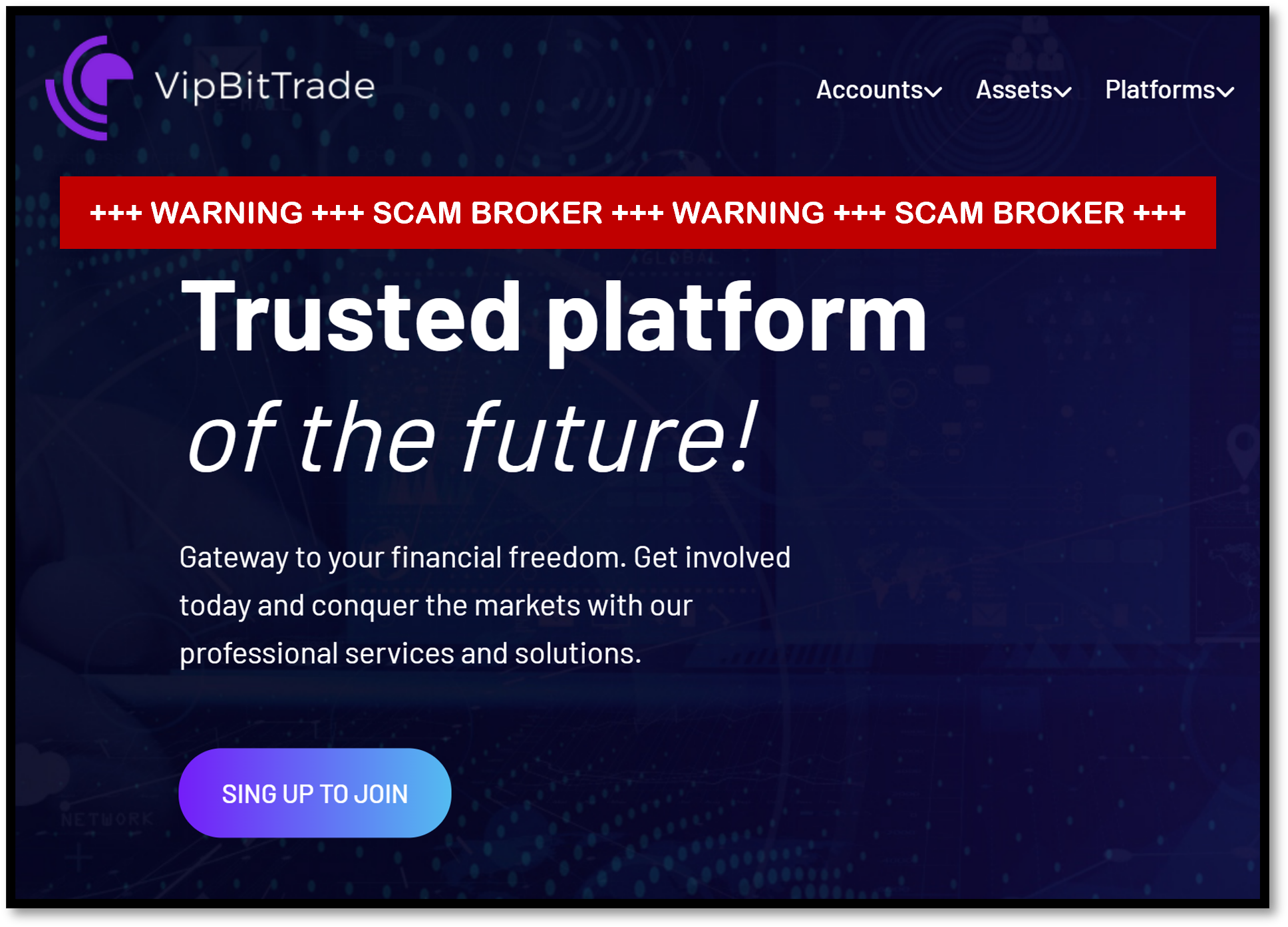 VipBitTrade Investor warning against VipBitTrade