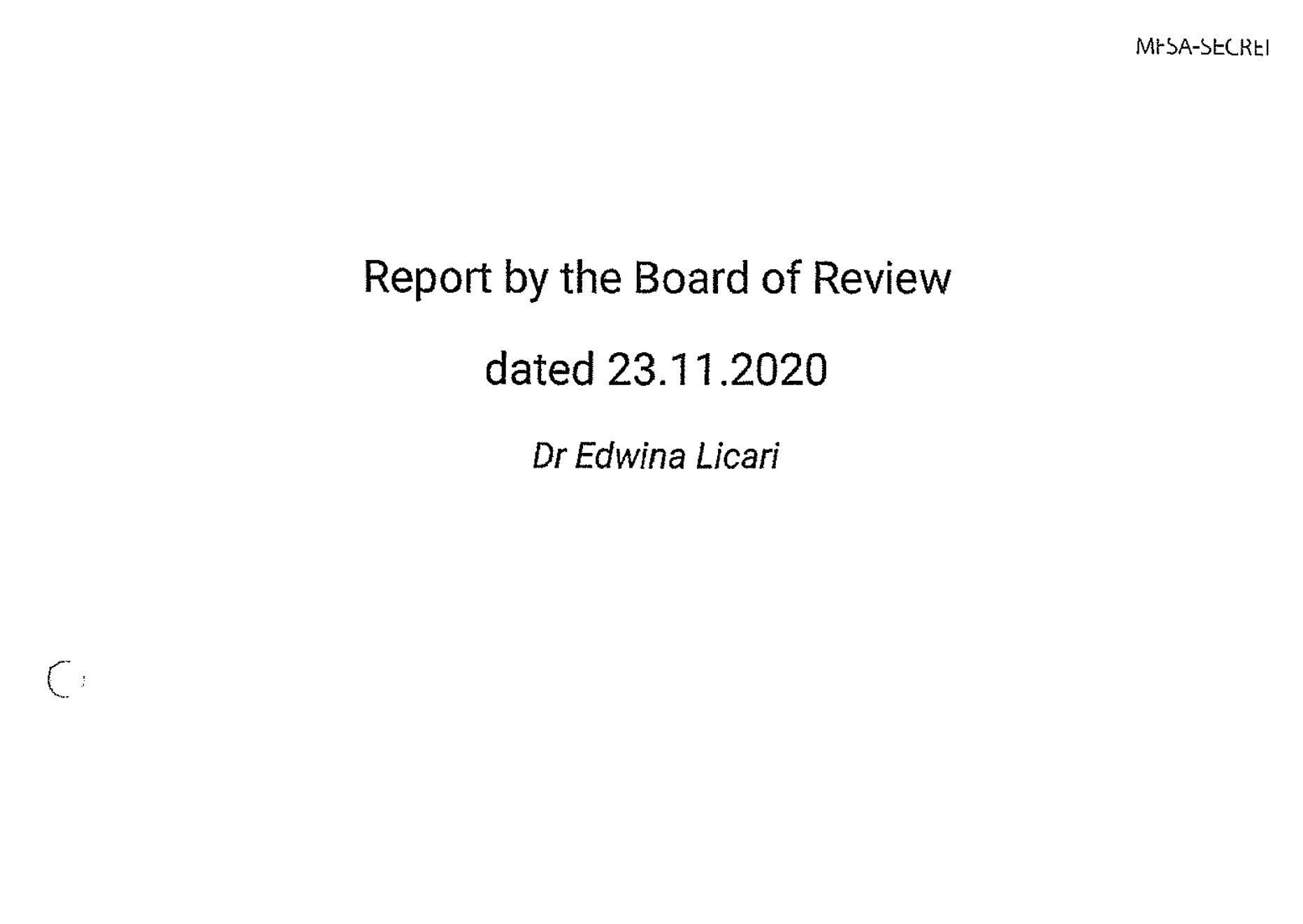 MFSA Report Licari MFSA report on Edwina Licari