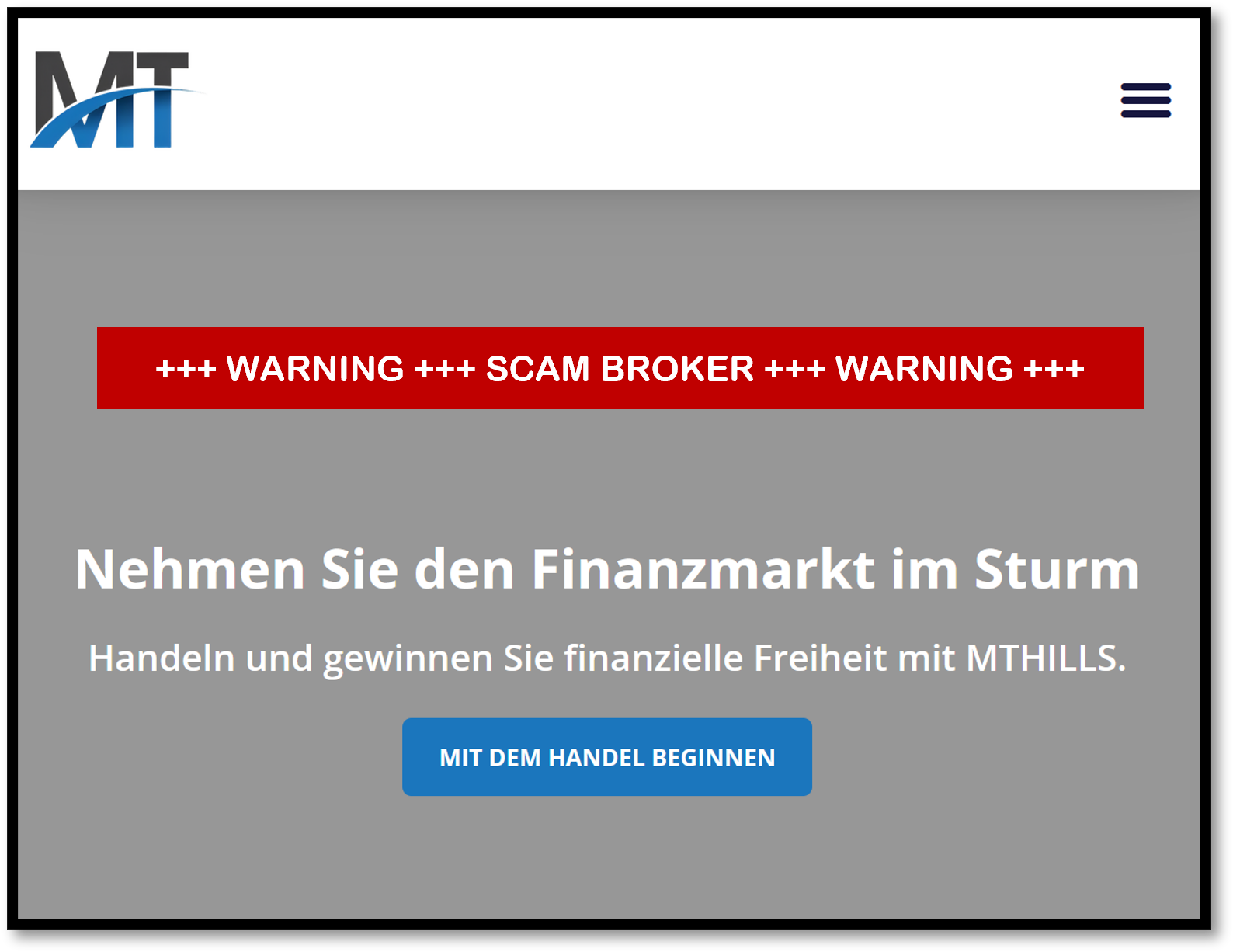 MT Hills FinTelegram warns against broker scam MT Hill