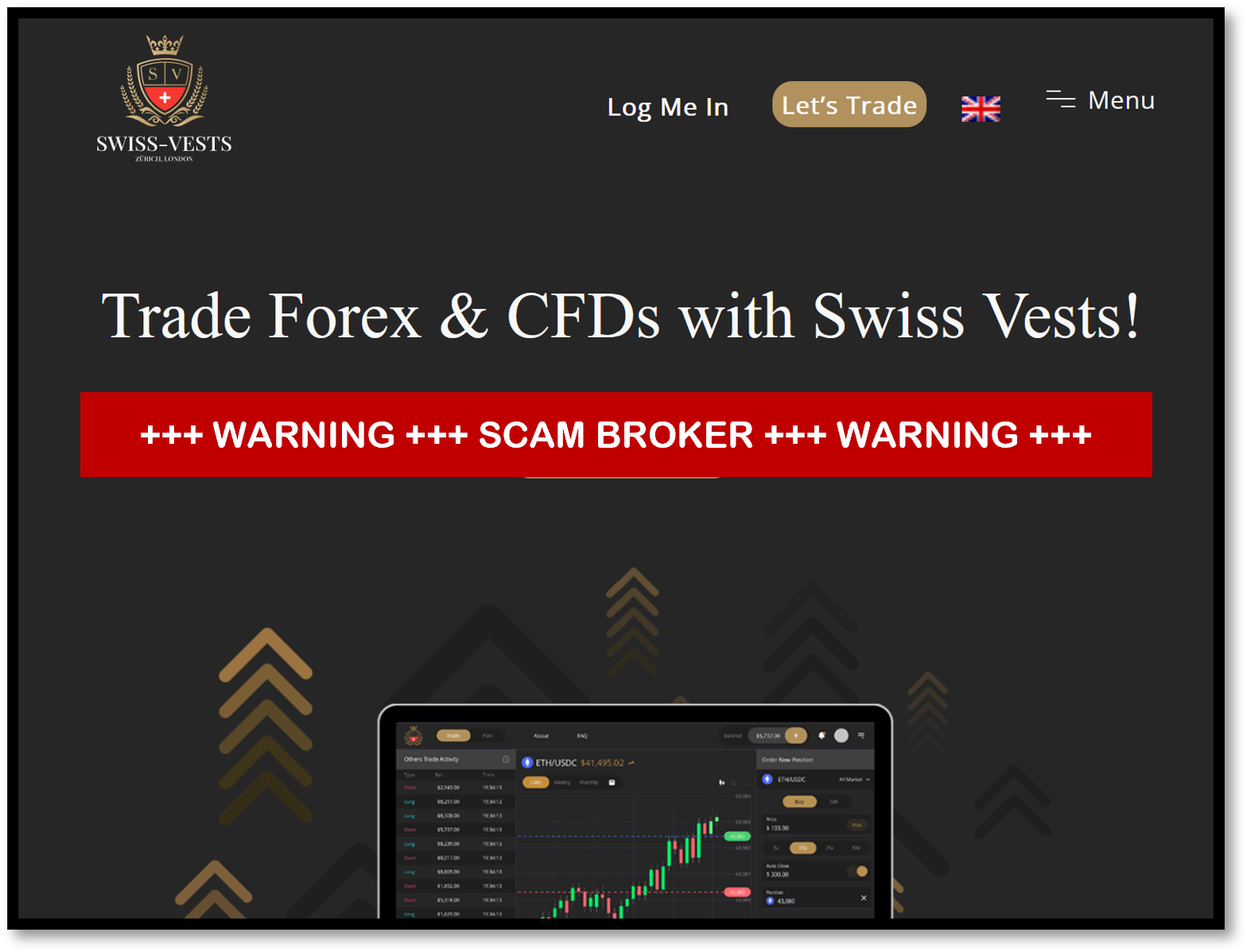 Swiss Vests FI FinTelegram warning against broker scam Swiss Vests