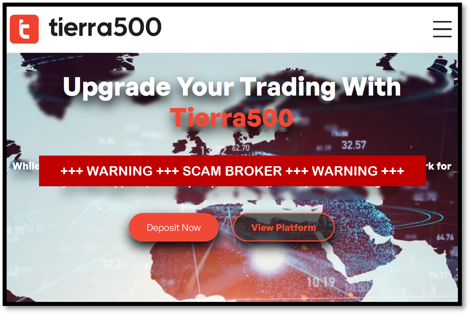 Investor warning against Tierra500 broker scam