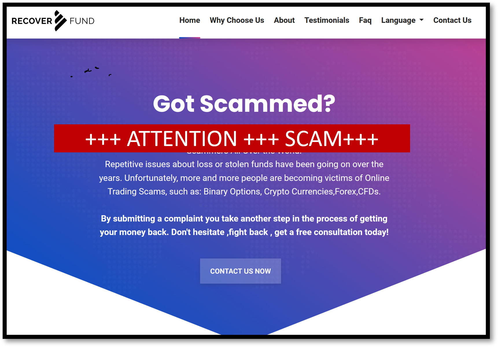 Recover Fund FinTelegram warns against Recover Fund scam