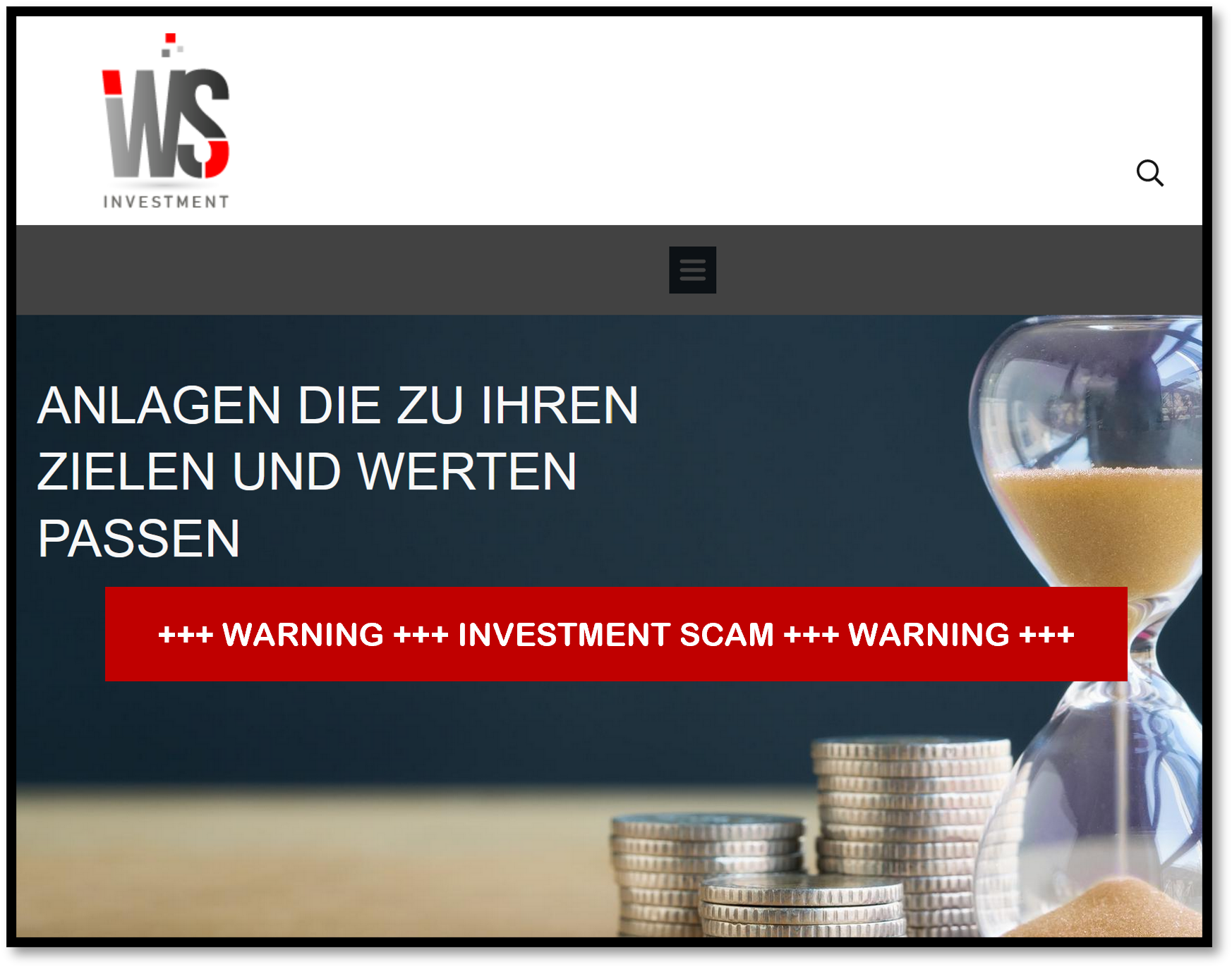 WS Investment Co FI Investor warning against WS Investment Co