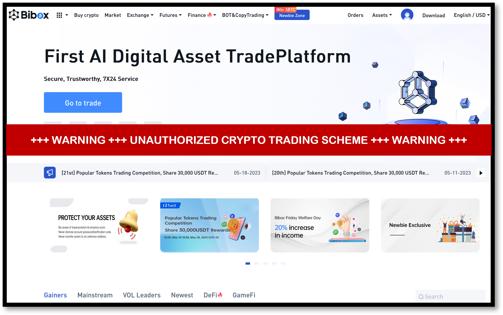 Bibox FI Urgent warning against Bibox crypto trading scheme