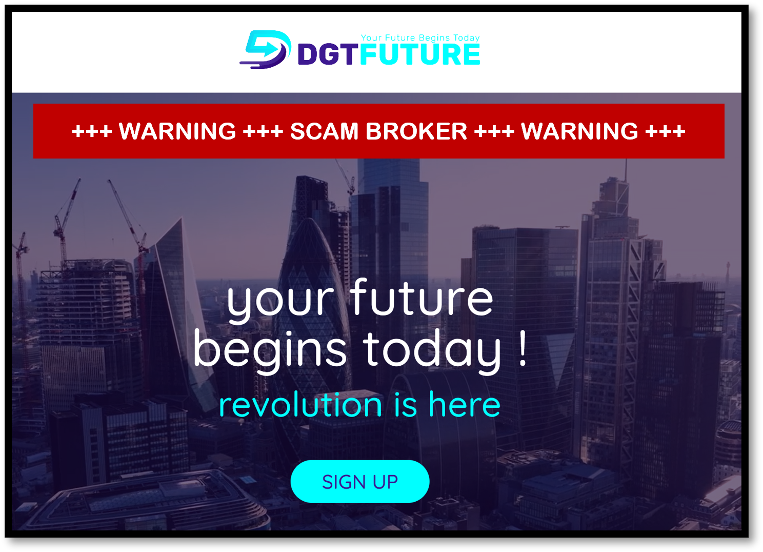 DGTFuture FI Ugent warning against DGTFuture broker scam