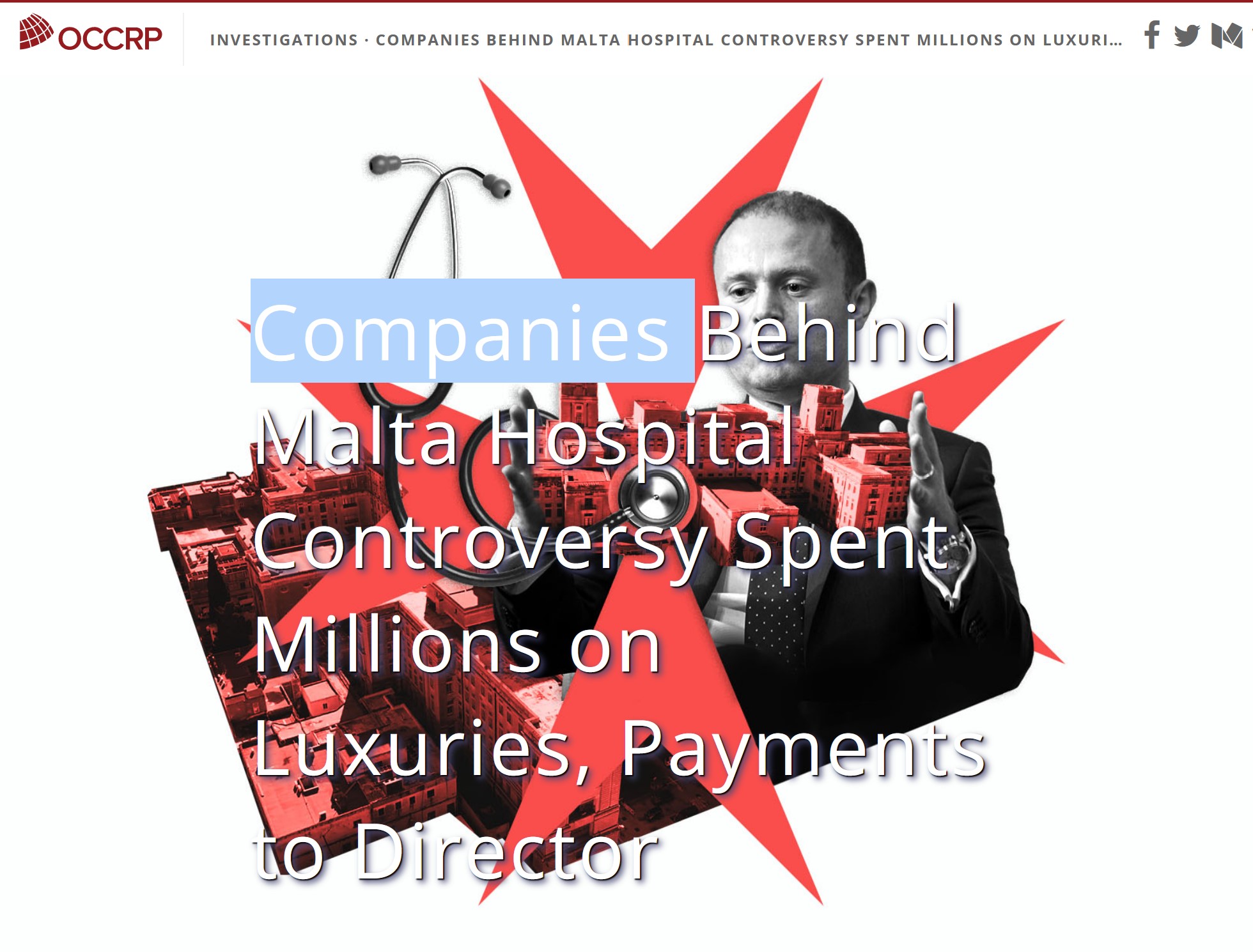 Maltese VGH Corruption Affair OCCRP report on the Maltese healthcare corruption affair