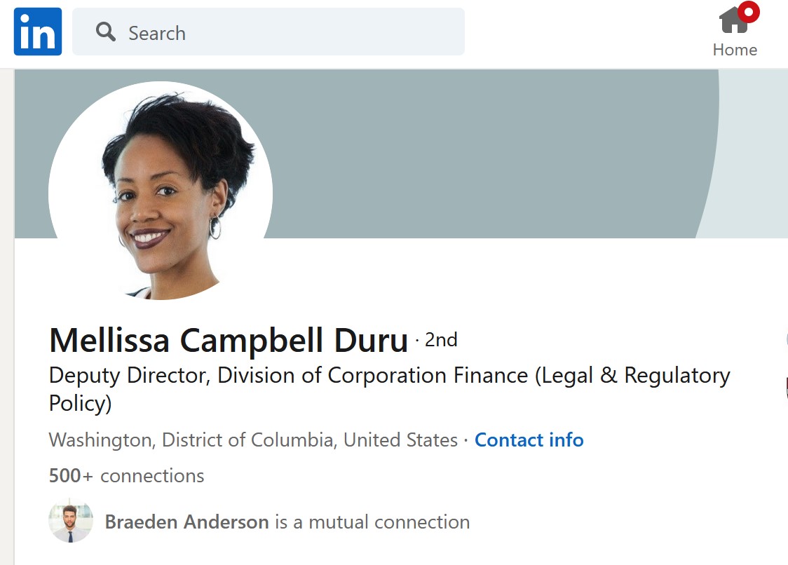 Mellissa Campell Duru Mellissa Campbell Duru appoint Deputy Director at SEC