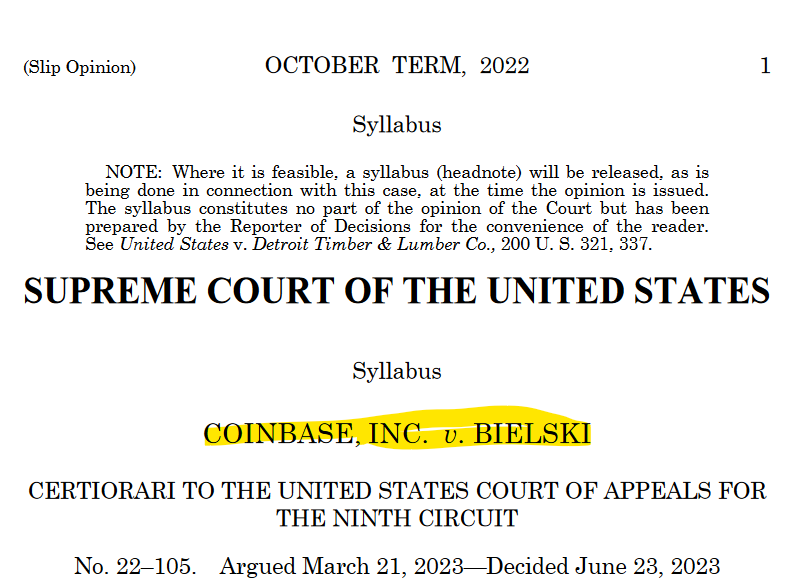 Bielski v Coinbase Abraham Bielski versus Coinbase
