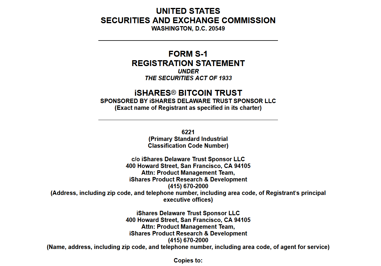 BlackRock applies for Bitcoin ETF