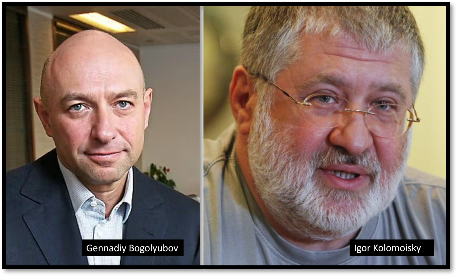 Bogolyubov Kolomoisky FI Ukraine oligarchs Igor Kolomoisky and Gennadiy Bogolyubov