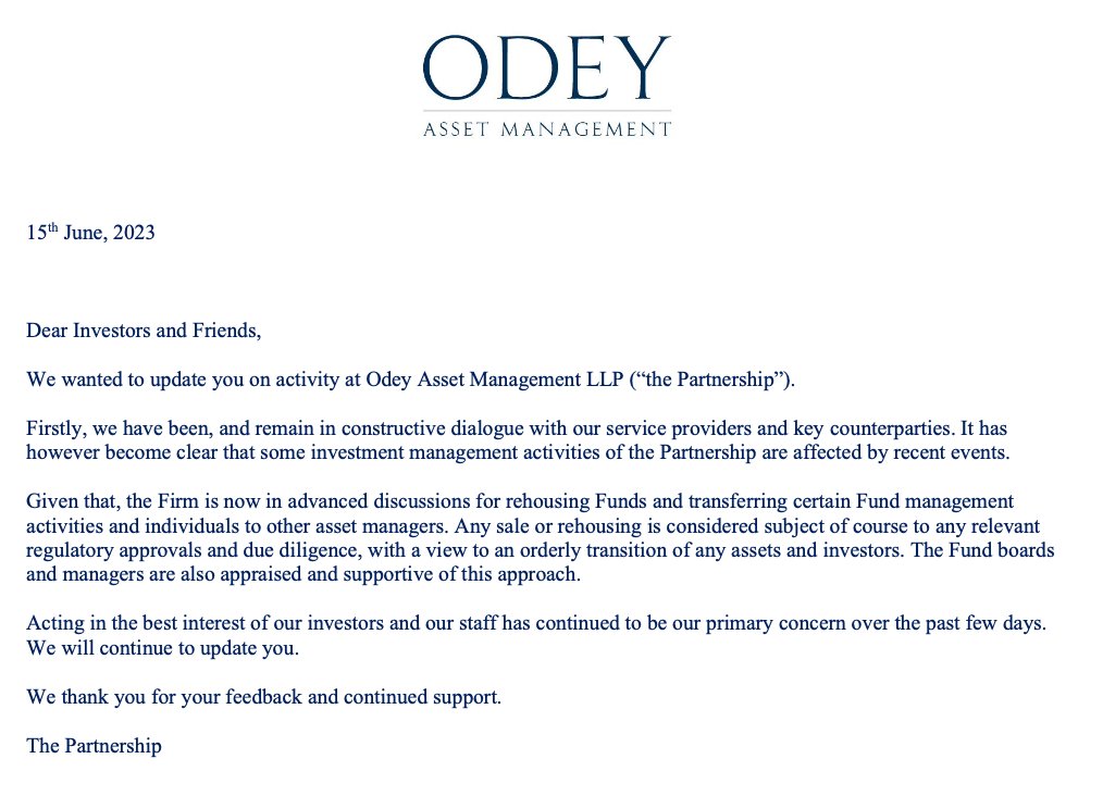 Odey letter Odey Asset Management in lethal troubles after metoo allegations